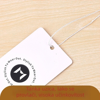 Set etiketa za odjeću od poliesterske niti, plastična oznaka, univerzalna kvadratna umetka, crno-bijeli viseći element i obojeni viseći užet