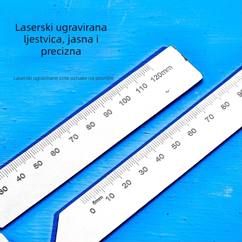 Nehrđajući čelični kutomjer za 45° i 90° — alat za podešavanje ugla profila vrata i prozora, mjerni alat industrijske klase