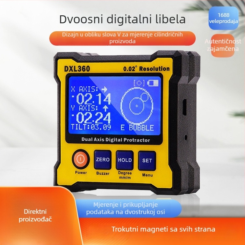 DXL360 dvodijelni digitalni niveler i inclinometar s magnetskom bazom