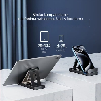 Putni prijenosni stalak za telefon i tablet na stolu, prilagodljiv, sklopiv, protuklizni, za prijenos uživo