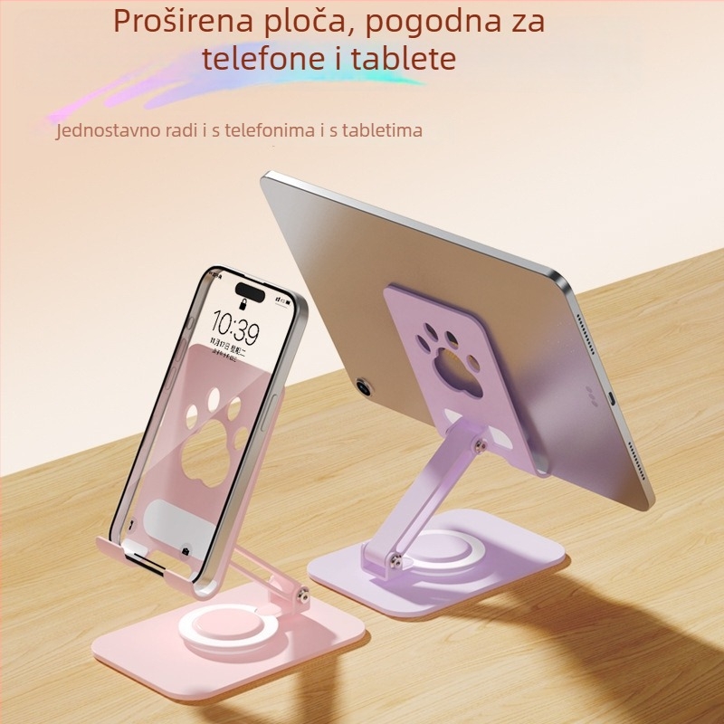 Rotirajući držač za telefon i tablet, u boji macaron, sklopiv i prenosni stolni držač