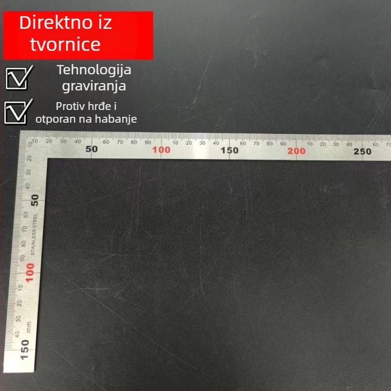 Tiandong nehrđajući čelični kvadratni ravnalo, 90° kut, dimenzije 150 mm × 300 mm
