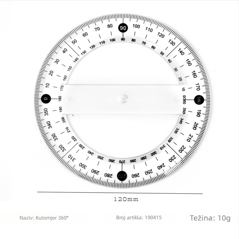 Plastični set za ured: I-oblik ravnalo, trokutni kutnik i digitalni predložak – prilagodljiv