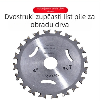 Karbidna kružna pila s dvostrukim zubom za kutnu brusilicu, promjera 4 inča
