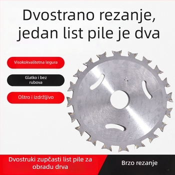 Karbidna kružna pila s dvostrukim zubom za kutnu brusilicu, promjera 4 inča