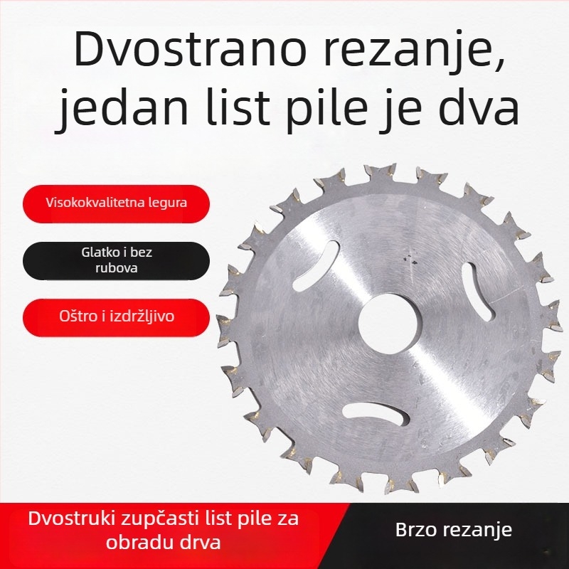 Karbidna kružna pila s dvostrukim zubom za kutnu brusilicu, promjera 4 inča