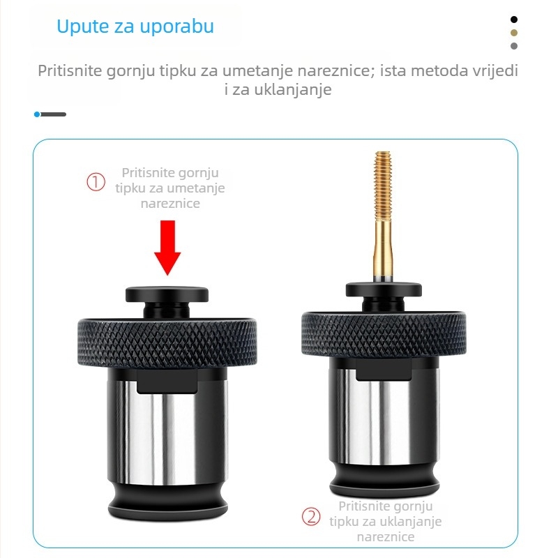 Čahura za navrtavanje s zaštitom od preopterećenja, brzozamjenjiva čahura za strojeve za navrtanje