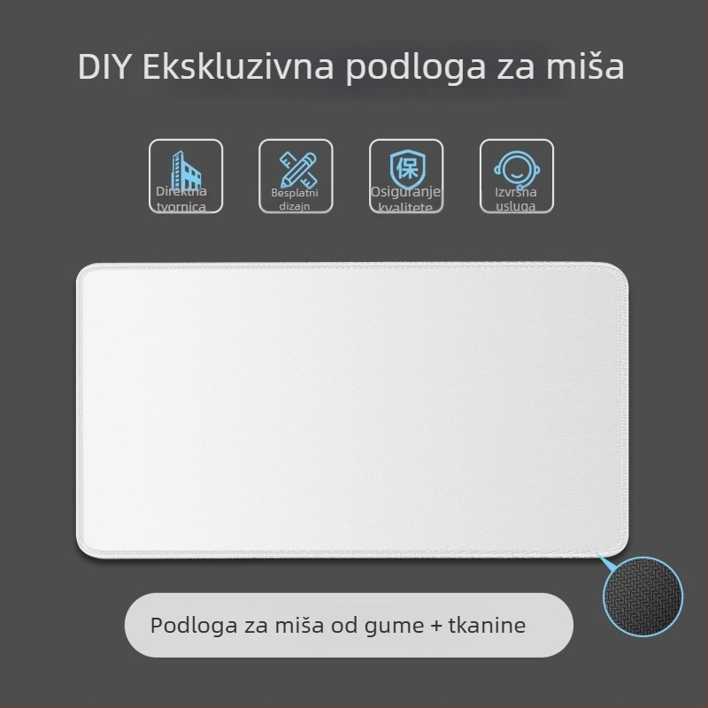 Podloga za miša s prilagodljivim logom, otporna na habanje, protivklizna i ekstra velika ploča za stol — za ured i igranje – više veličina