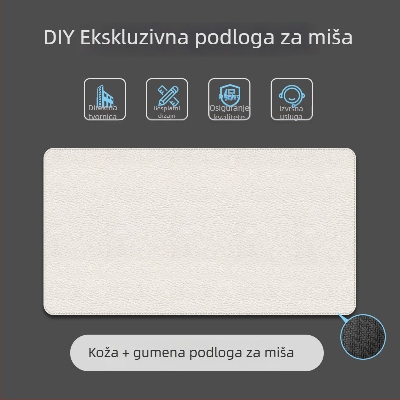 Podloga za miša s prilagodljivim logom, otporna na habanje, protivklizna i ekstra velika ploča za stol — za ured i igranje – više veličina