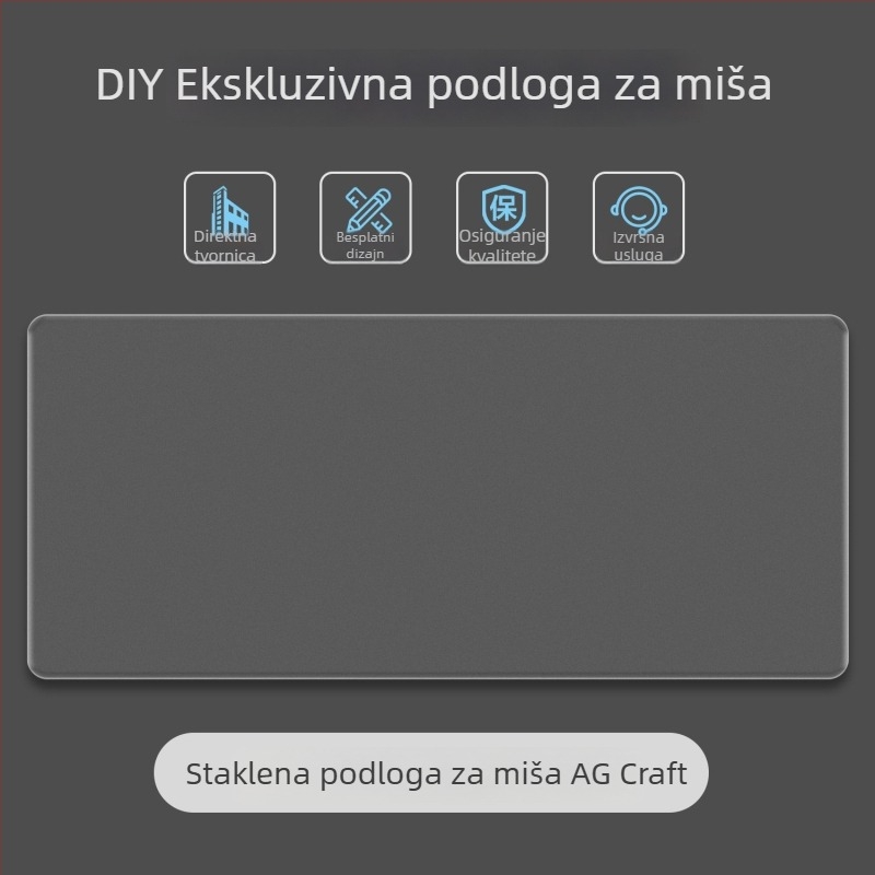 Podloga za miša s prilagodljivim logom, otporna na habanje, protivklizna i ekstra velika ploča za stol — za ured i igranje – više veličina