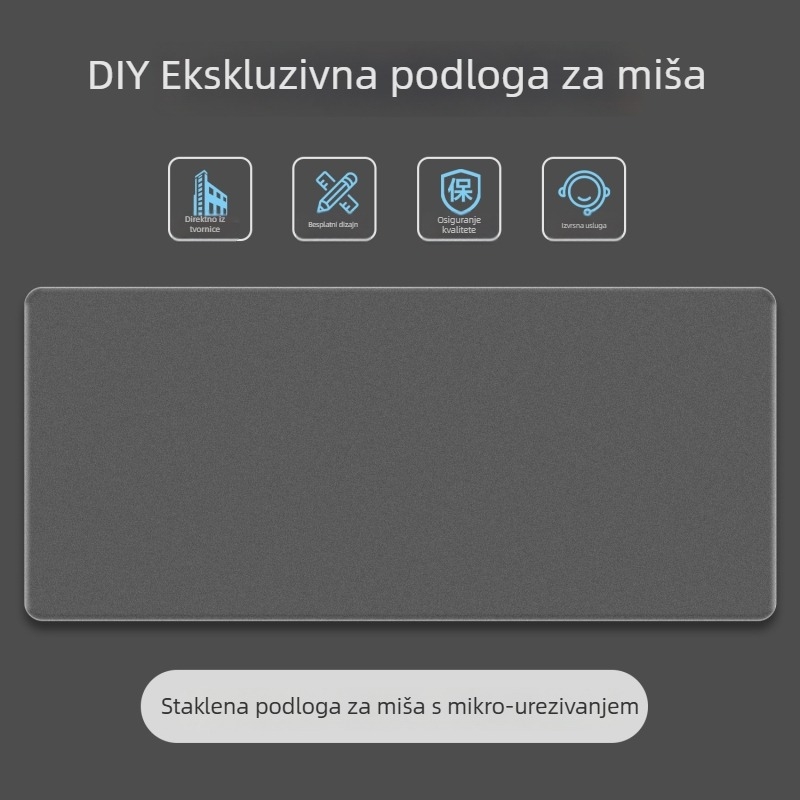 Podloga za miša s prilagodljivim logom, otporna na habanje, protivklizna i ekstra velika ploča za stol — za ured i igranje – više veličina