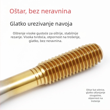 JRUI Dvostruki glavom taps za navoj, titan premaz, ekstrudirajući taps, 2N, M5/M6/M8, 1/4-20