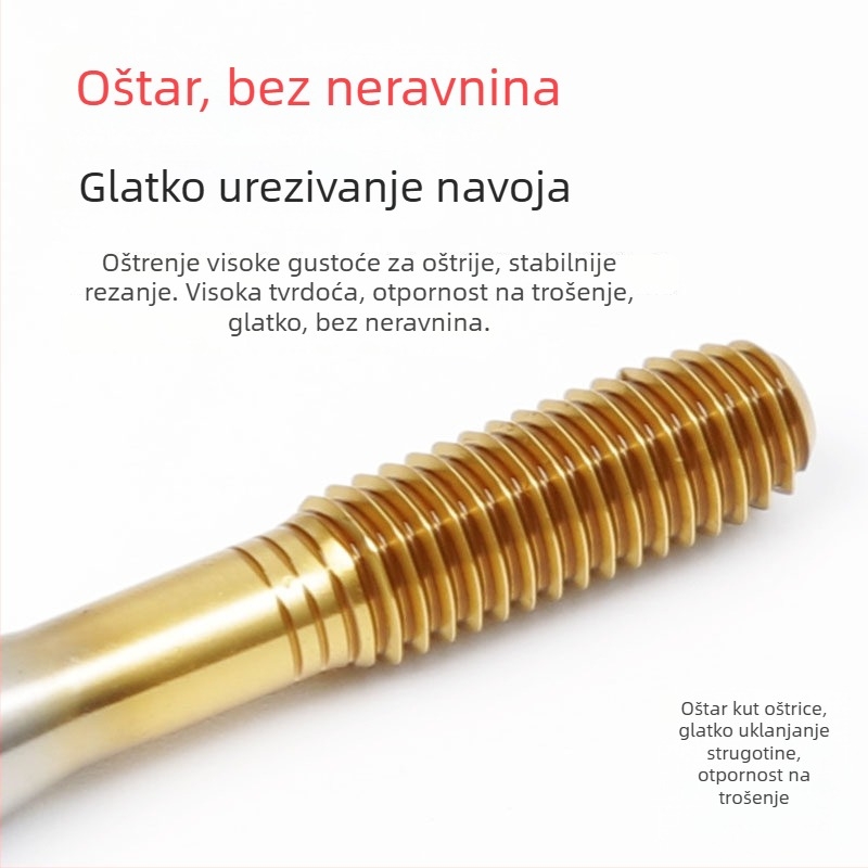 JRUI Dvostruki glavom taps za navoj, titan premaz, ekstrudirajući taps, 2N, M5/M6/M8, 1/4-20