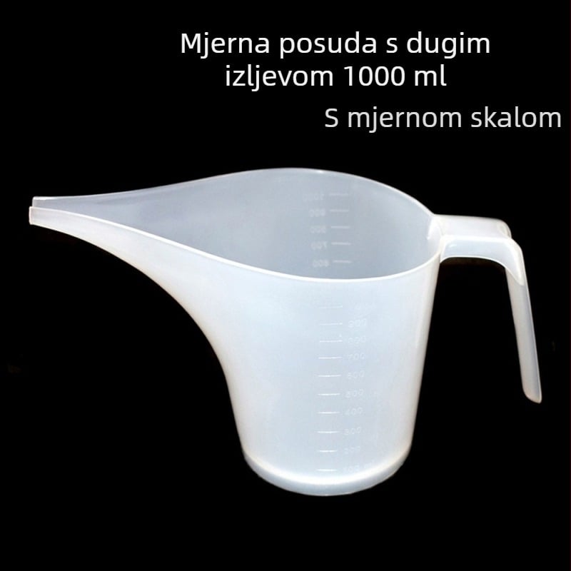 Plastična mjernica 1000 ml sa skalom, dugim izljevom, za izradu sapuna