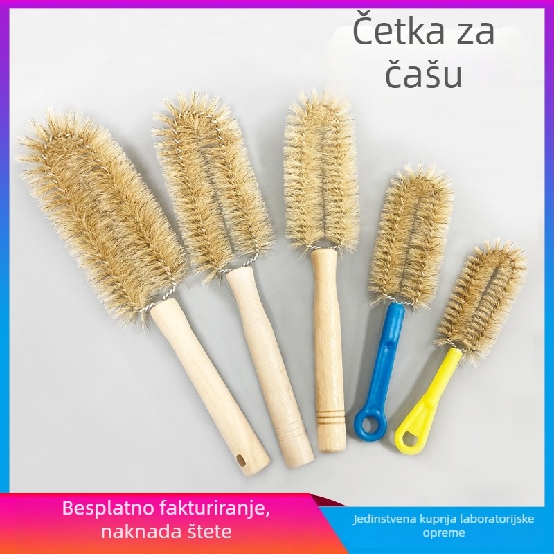 Set četkica za čišćenje kolbi: male, srednje i velike, s debelim žičanim držačem i čvrstim svinjskim dlačicama