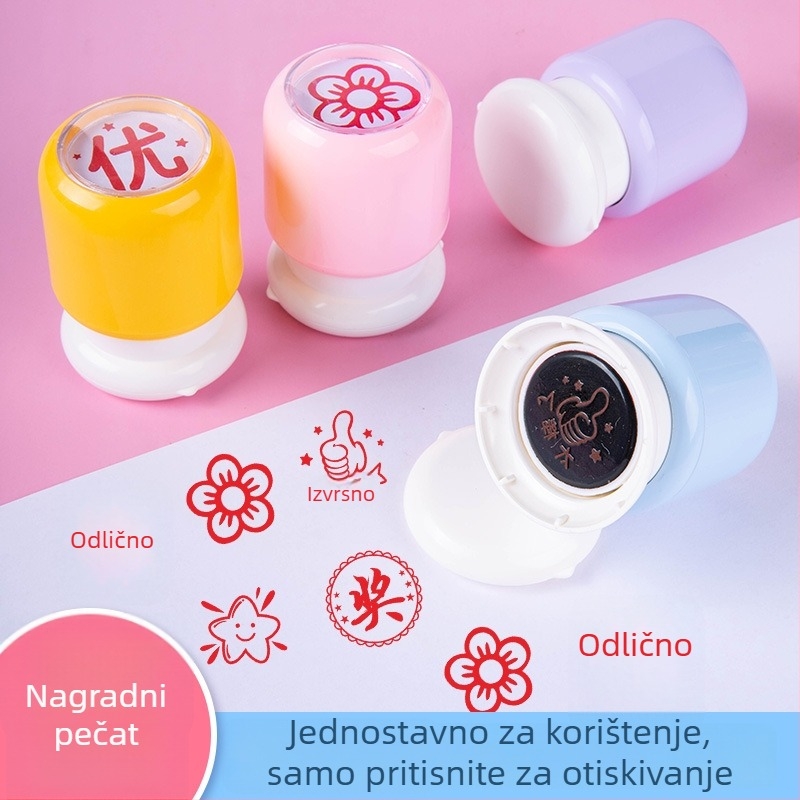 Set pečata za nagrade i pohvale učiteljima, vrtić, s podlogom osjetljivom na svjetlo za mastilo