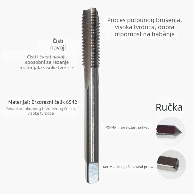 Bailey 6542 Visoko tvrdi potpuno brusen alat za navojno rezanje, M3–M24