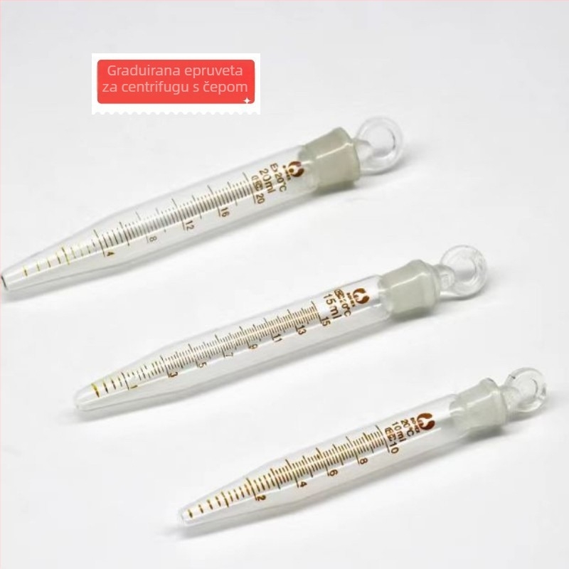 Staklene graduirane epruvete s kapicom i epruvete za centrifugiranje s kapicom, zapremine 5 ml, 10 ml, 25 ml