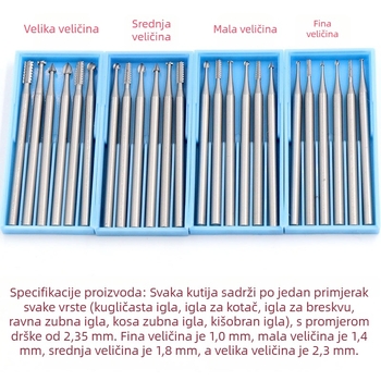 Frezni alat s osovinom od 2,35 mm od volframskog čelika, nož za rezanje maslinovih jezgra, električni alat za šuplje izdubljivanje, stomatološki stroj Shixin 204, mikro-skulpturalni nož