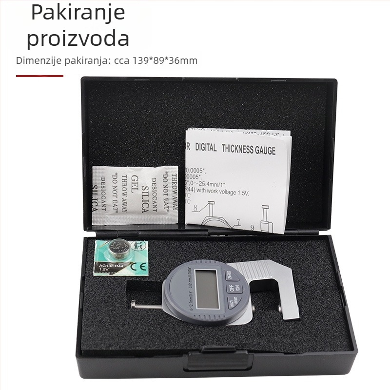 0–12,7 mm mjerač debljine, mini digitalni mjerač s digitalnim zaslonom, džepnog formata