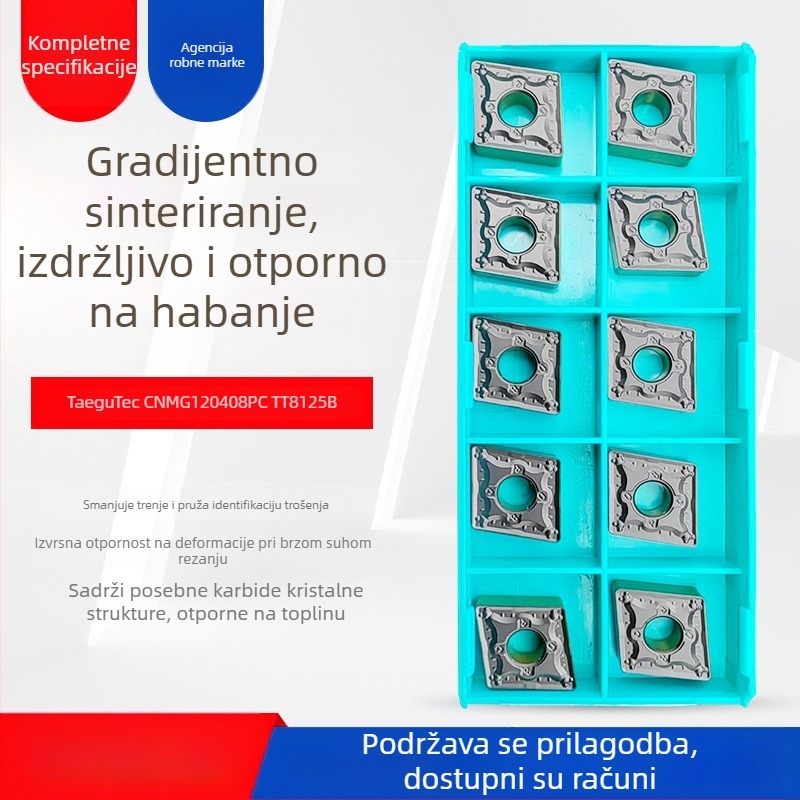 Teguk CNMG120408PCT8125B dijamantnog oblika CNC rezna umetka