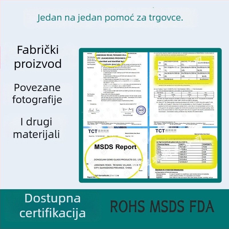 Graduirani stakleni mjerni cilindar s mlaznicom, probna cijev, mjernica i detektor za čišćenje pri visokoj temperaturi