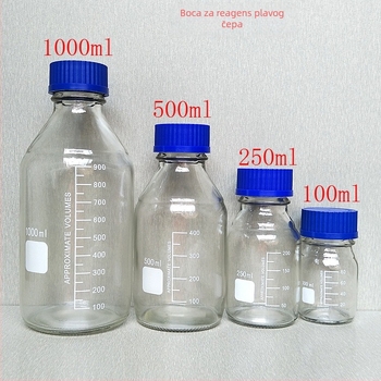 Staklena bočica za reagense, 1000 ml, s plavim vijčanim zatvaračem za laboratorijsko uzimanje uzoraka
