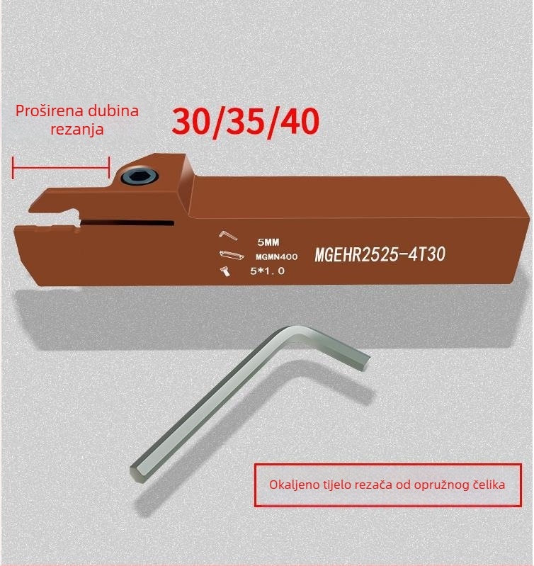 MGEHR2020/2525-3/4/5 produženi vanjski promjer drške za kanalsko rezanje, legura, alat od opružnog čelika