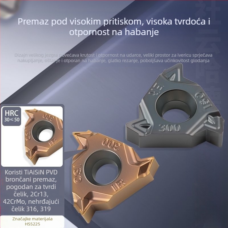 CNC alat za rezanje navoja — oštrica 1.0/1.25/2.0/3.0, posebnog industrijskog legiranog nehrđajućeg čelika