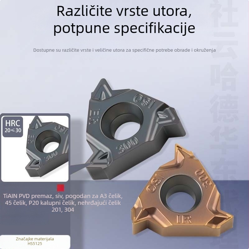 CNC alat za rezanje navoja — oštrica 1.0/1.25/2.0/3.0, posebnog industrijskog legiranog nehrđajućeg čelika