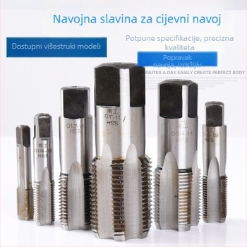 55° cilindrični navojni tap za cijevi, G navoj, popravak navoja