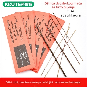 Žične pile listovi za drvo i metal, marka Double-Sword, zakrivljeni i U-oblik, paket od 144 komada za električni džig-saw