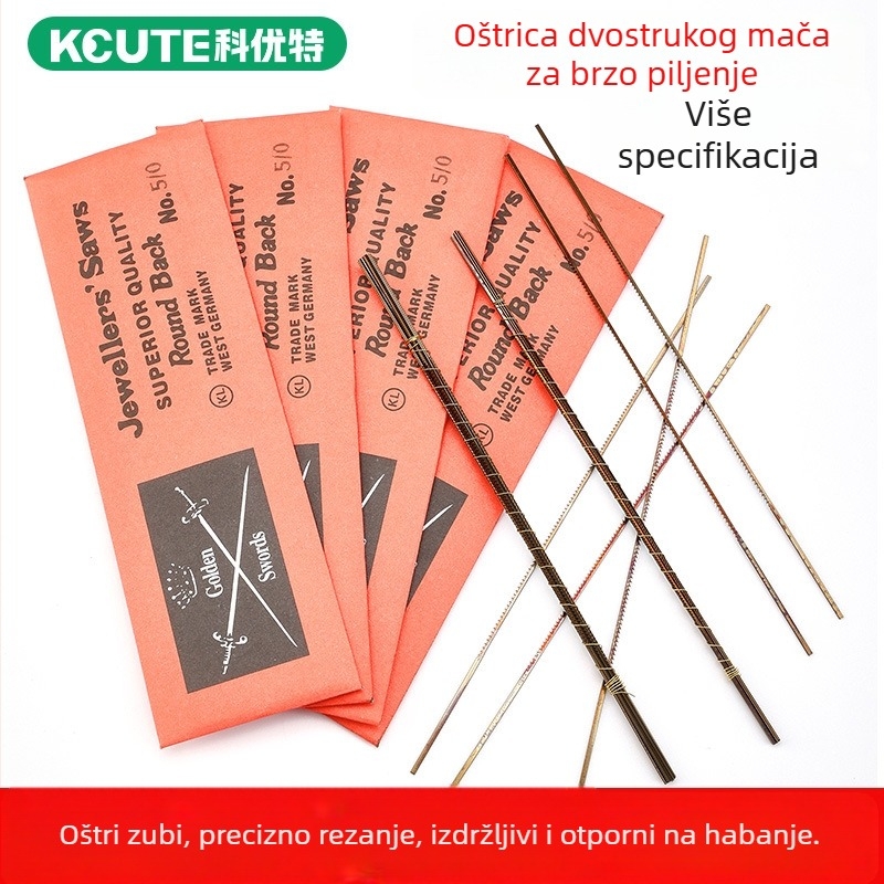 Žične pile listovi za drvo i metal, marka Double-Sword, zakrivljeni i U-oblik, paket od 144 komada za električni džig-saw