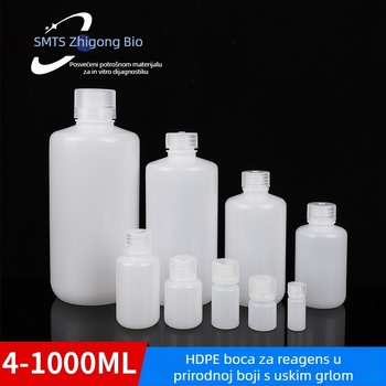 HDPE bijela boca s uskim vratom za reagente, otporna na niske temperaturama, za uzorke