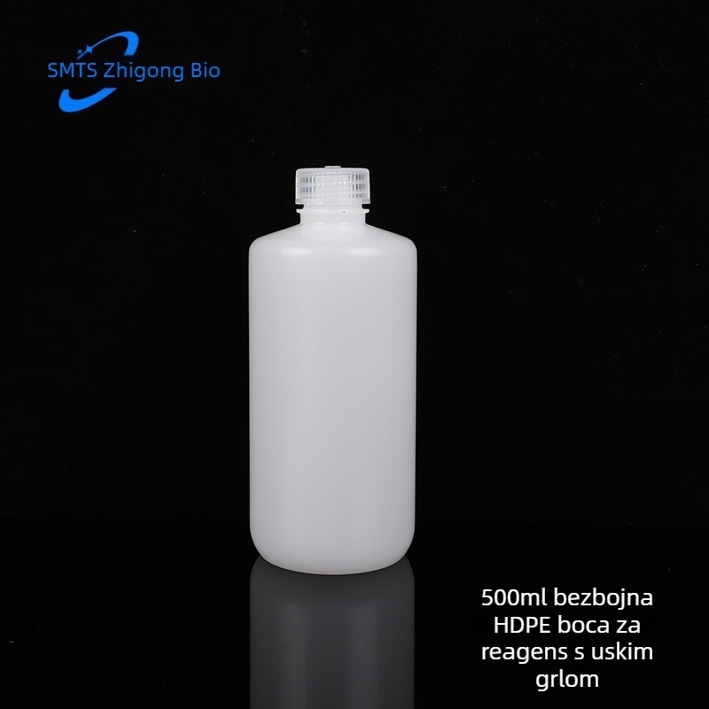 HDPE bijela boca s uskim vratom za reagente, otporna na niske temperaturama, za uzorke