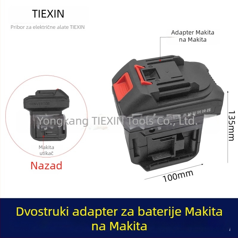 Makita baterijski adapter jedan na dva za bežičnu lančanu pilu, model 04176