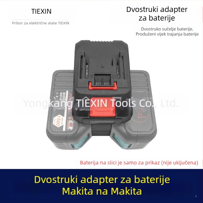 Makita baterijski adapter jedan na dva za bežičnu lančanu pilu, model 04176