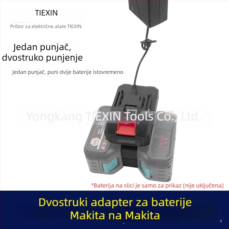 Makita baterijski adapter jedan na dva za bežičnu lančanu pilu, model 04176