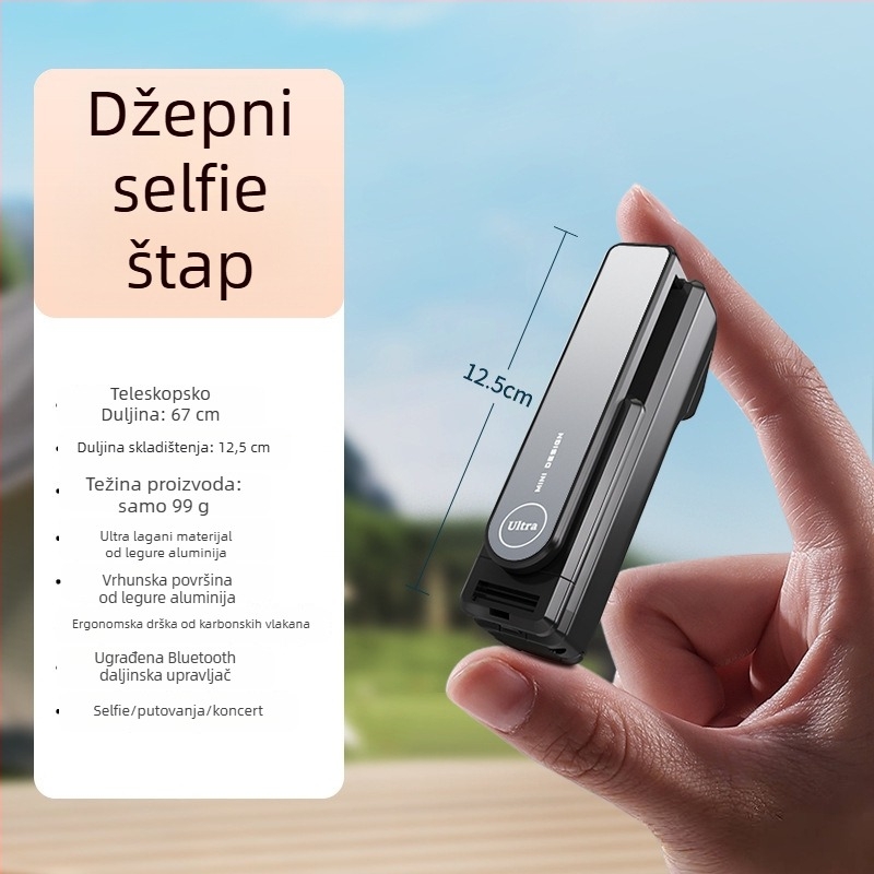 Mini selfie štapić s Bluetooth daljinskim upravljačem – prenosivi držač za telefon, stabilizator za vanjske prijenose
