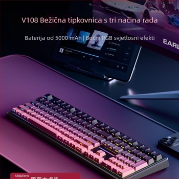 Forerunner V108 bežična Bluetooth tipkovnica s mehaničkim dojmom, tiha tipkovnica s tri načina
