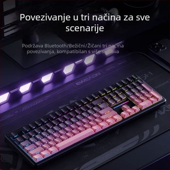 Forerunner V108 bežična Bluetooth tipkovnica s mehaničkim dojmom, tiha tipkovnica s tri načina