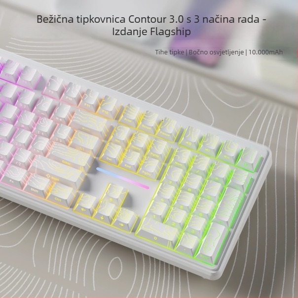 Forerunner V108 bežična Bluetooth tipkovnica s mehaničkim dojmom, tiha tipkovnica s tri načina