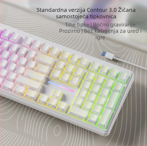 Forerunner V108 bežična Bluetooth tipkovnica s mehaničkim dojmom, tiha tipkovnica s tri načina