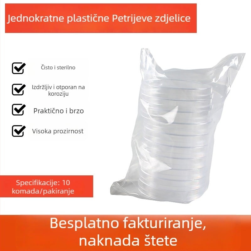 Jednokratna plastična Petri zdjela za kulturu stanica, veličine 35/60/70/90/100/150 mm