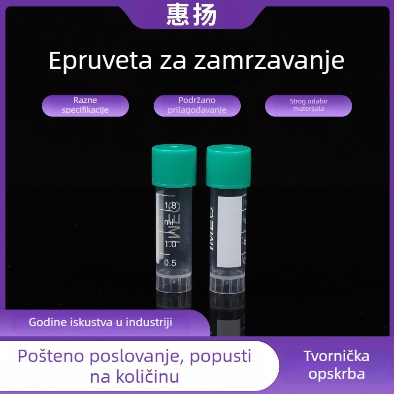 1,5/1,8 ml plastični kriotubovi s vijčanim zatvaračem, s graduiranom skalom i silikonskim O-prstenom