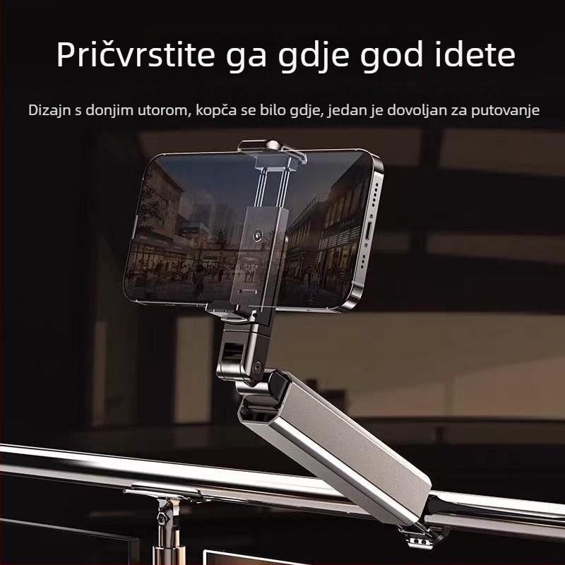 Putni držač za telefon, prijenosni, 360° rotacija, stolni stalak za snimanje odozgo, sklopiv
