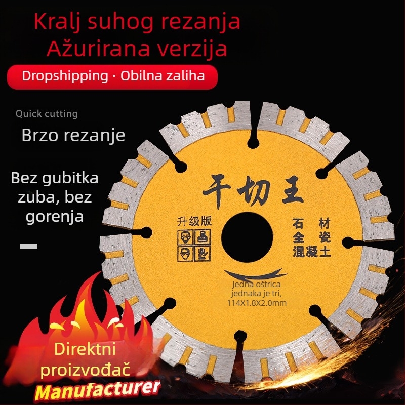 Senyue dijamantni disk za suho rezanje za pločice, mramor, beton i granit