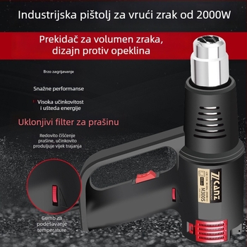 Zcanz 2000W industrijski toplinski pištolj za automobilski film: sušenje i toplinsko skupljanje