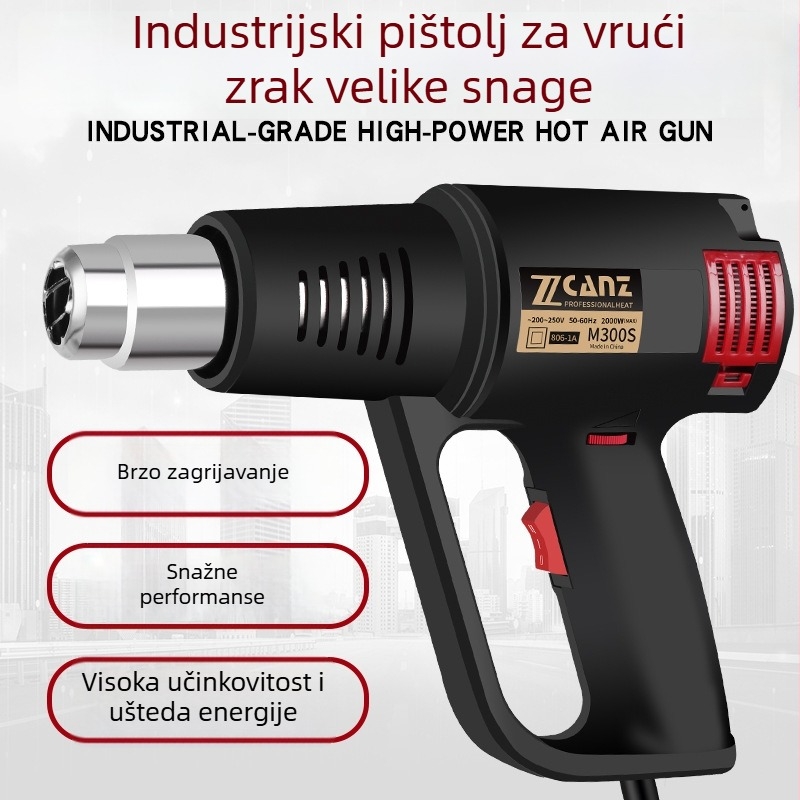 Zcanz 2000W industrijski toplinski pištolj za automobilski film: sušenje i toplinsko skupljanje