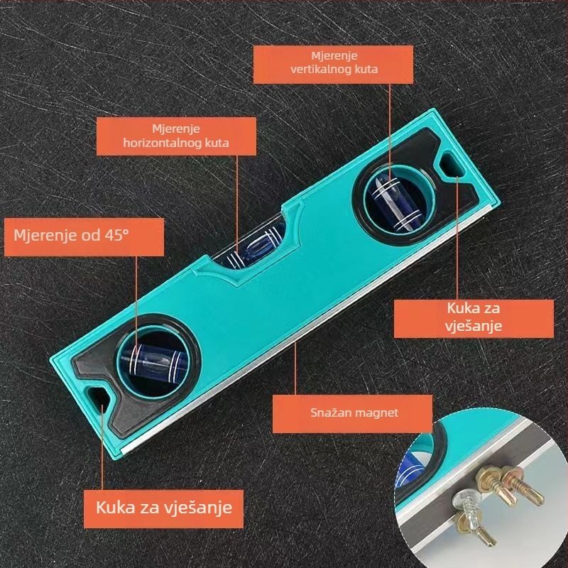 15/20 cm mini prijenosna libela s jakim magnetom, visoka preciznost za kućnu dekoraciju
